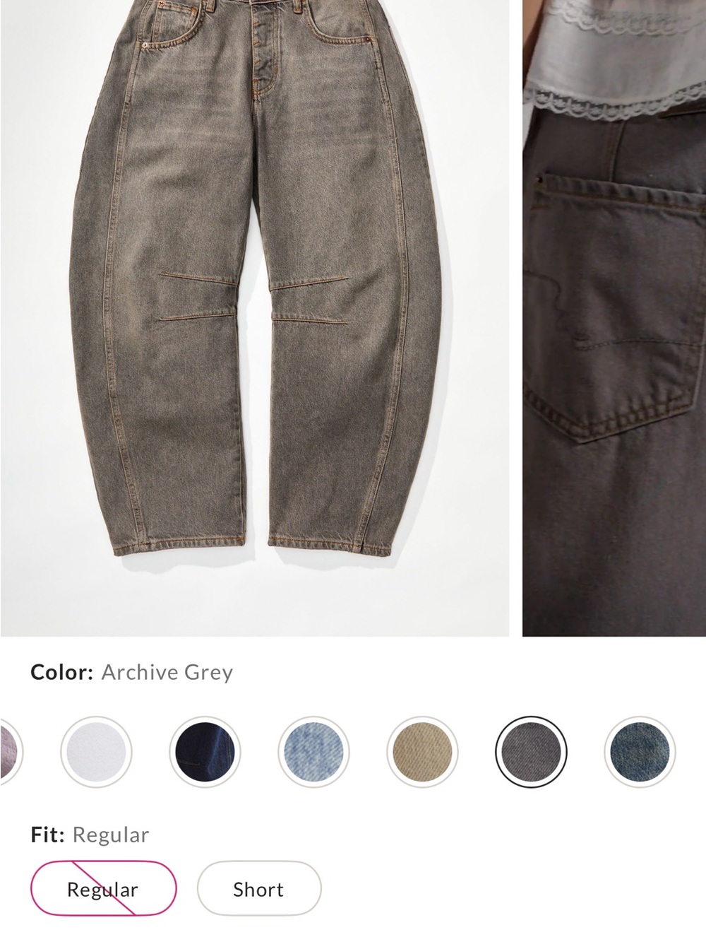 We The Free Relaxed Mid-Rise Barrel Jeans in Archive Grey - Picture 4 of 7